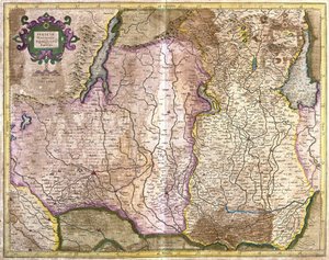 Brescia et Milan, Italie (gravure) - Gerardus Mercator