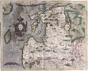 Région baltique nord, Riga, Lettonie (gravure) - Gerardus Mercator