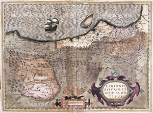 Oviedo, Burgos, Bilbao, Bayonne (Asturies), Espagne (gravure) - Gerardus Mercator