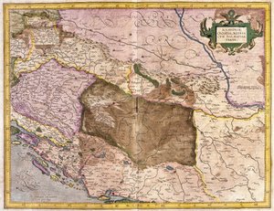 Sclavonie, Croatie, Bosnie et Dalmatie (gravure) - Gerardus Mercator