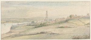 Vue de Rhenen et du Rhin depuis l