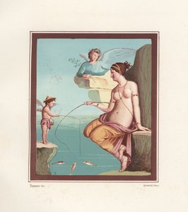 Fresque de Vénus et Cupidon pêchant à la ligne depuis la mer - Geremia Discanno
