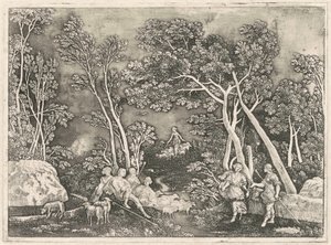 Nymphes dans un paysage - Gerhard Janssen