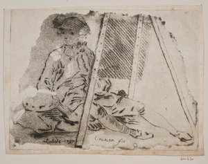 Un peintre (Juel) à son chevalet - Gerhard Ludvig Lahde