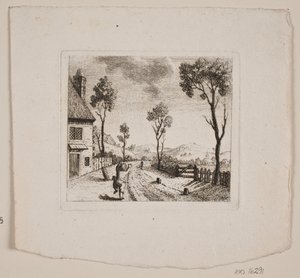 Paysage avec un garçon courant - Gerhard Ludvig Lahde