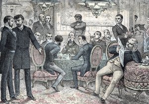 Société et vie sociale : club masculin de jeux et de paris Gravure de 