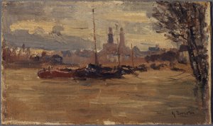 La Seine au pont des Invalides (inondations de 1910) - Germain Eugene Bonneton