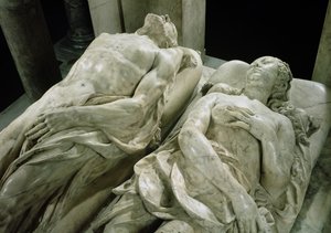 Tombeau de Catherine de Médicis (1519-89) et Henri II (1519-59), détail des effigies de Catherine et Henri (1562-73)