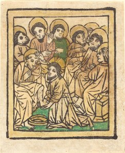 Le Christ Lavant les Pieds des Apôtres - German 15th Century