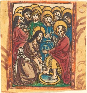 Le Christ Lavant les Pieds des Apôtres - German 15th Century