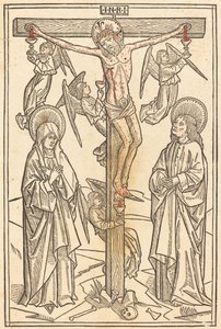 Christ en croix avec des anges - German 15th Century