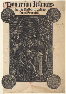 Franciscain, Pelbartus de Temesvar, dans un jardin - German 15th Century