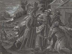 Abraham recevant les anges [verso]