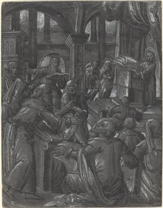 Le Christ disputant avec les docteurs - German 16th Century