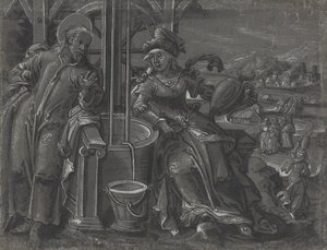Christ et la femme de Samarie [verso] - German 16th Century