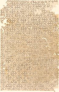 Feuille avec motif de fleurs et de diamants