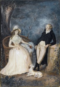 Charlotte von Stein et Johann Wolfgang von Goethe en conversation, seconde moitié du XVIIIe siècle - German Master