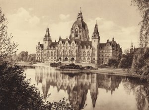Nouvel hôtel de ville, Hanovre (photo n/b)