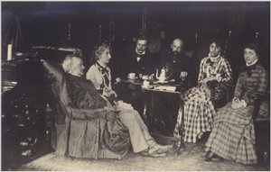 Portrait de Richard Wagner avec ses amis et sa famille (photo n/b) - German Photographer