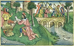 2 Rois 16:9-16 Les habitants de Damas sont capturés, de la Bible de Nuremberg (Biblia Sacra Germanaica) - German School