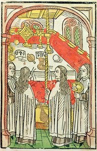 Une messe orthodoxe grecque au Concile de Constance en 1415, illustration de la Chronique du Concile de Constance par Ulrich Richental - German School