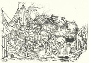 Un campement de lansquenets - German School