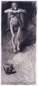 Une sorcière représentant la nuit - German School
