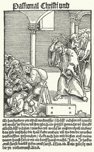 Une page du pamphlet anti-papiste de Luther, Passional Christi und Antichristi - German School