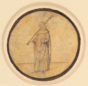 Un médaillon représentant Saint Louis de France tenant un sceptre sur son épaule droite - German School