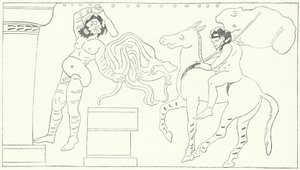 Une scène de Les Grenouilles, une pièce du dramaturge grec Aristophane - German School