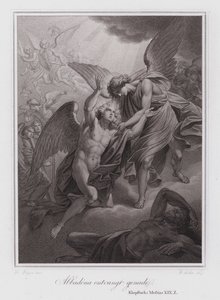 Abbadon reçoit la miséricorde (gravure) - German School