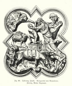 Abraham offrant son fils Isaac en sacrifice, relief en bronze par Filippo Brunelleschi - German School