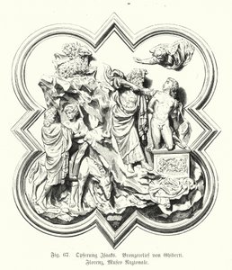 Abraham offrant son fils Isaac en sacrifice, relief en bronze par Lorenzo Ghiberti - German School