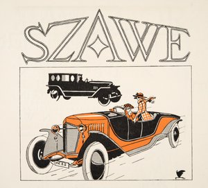 Publicité pour Szawe, tirée de Styl, pub.1922 (impression sur pochoir) - German School