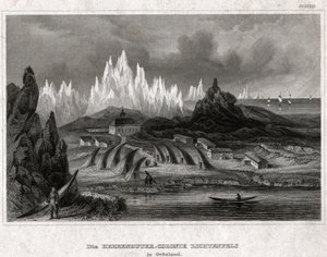 Akunnat, Groenland (gravure, vers 1850) - German School