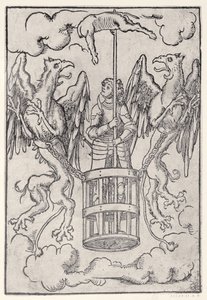 Alexandre le Grand porté dans les airs par deux griffons, vers 1525