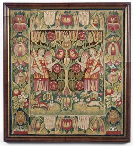 Coussin de tapisserie allégorique, Allemagne du Nord, probablement Hambourg, vers 1600-50 - German School