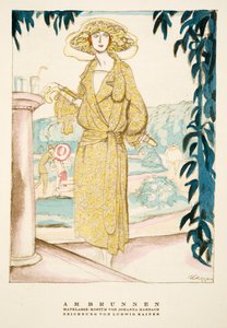 Am Brunnen, tenue de Johanna Marbach, tirée de Styl, publié en 1922 (impression sur pochoir) - German School