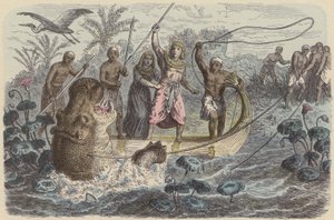 Pharaon égyptien ancien chassant l