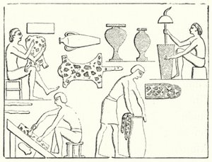 Tanneurs égyptiens anciens (gravure) - German School