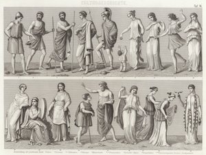 Costumes de la Grèce antique. Illustration pour Bilder-Atlas - German School