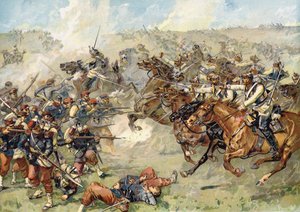 Attaque des cuirassiers prussiens à Vionville, bataille de Mars-la-Tour, 16 août 1870 - German School