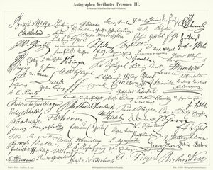 Autographes de personnes célèbres : écrivains et scientifiques allemands - German School