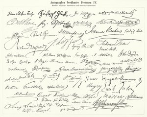 Autographes de personnes célèbres : compositeurs, musiciens et écrivains anglais, français et allemands