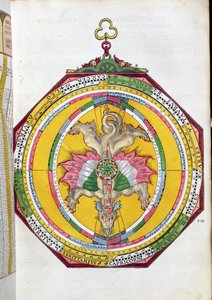 Volvelleor avec le zodiaque, illustration de Astronomicum Caesareum par Peter Apian, pub. à Ingolstadt, 1540