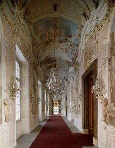 Art baroque : vue de la salle des Miroirs du château de Ludwigsburg - German School