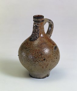 Bartmannkrug ou bouteille de vin Bellarmine décorée d