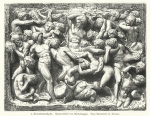 Bataille des Centaures, relief en marbre de Michel-Ange - German School