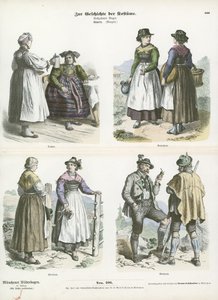 Costumes bavarois, 19ème siècle - German School