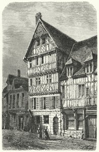 Lieu de naissance à Rouen du dramaturge français Pierre Corneille (gravure)